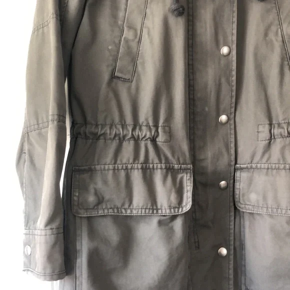 Gap womens long canteen parka gray removable Sherpa lining XS - Picture 5 of 9